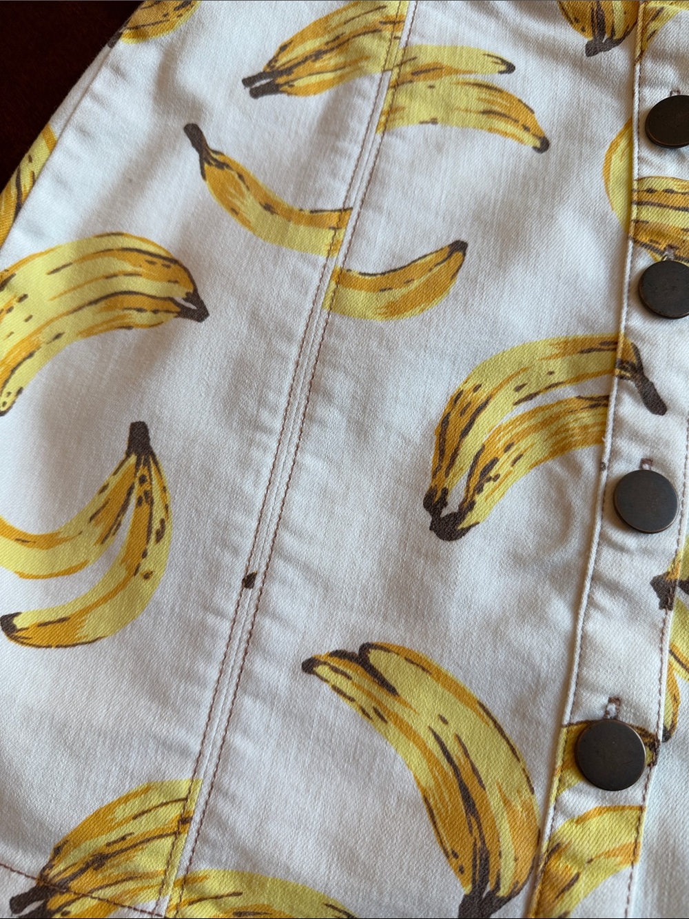 Cooperative White Mini Skirt with Yellow Banana Print - Picture 3 of 9